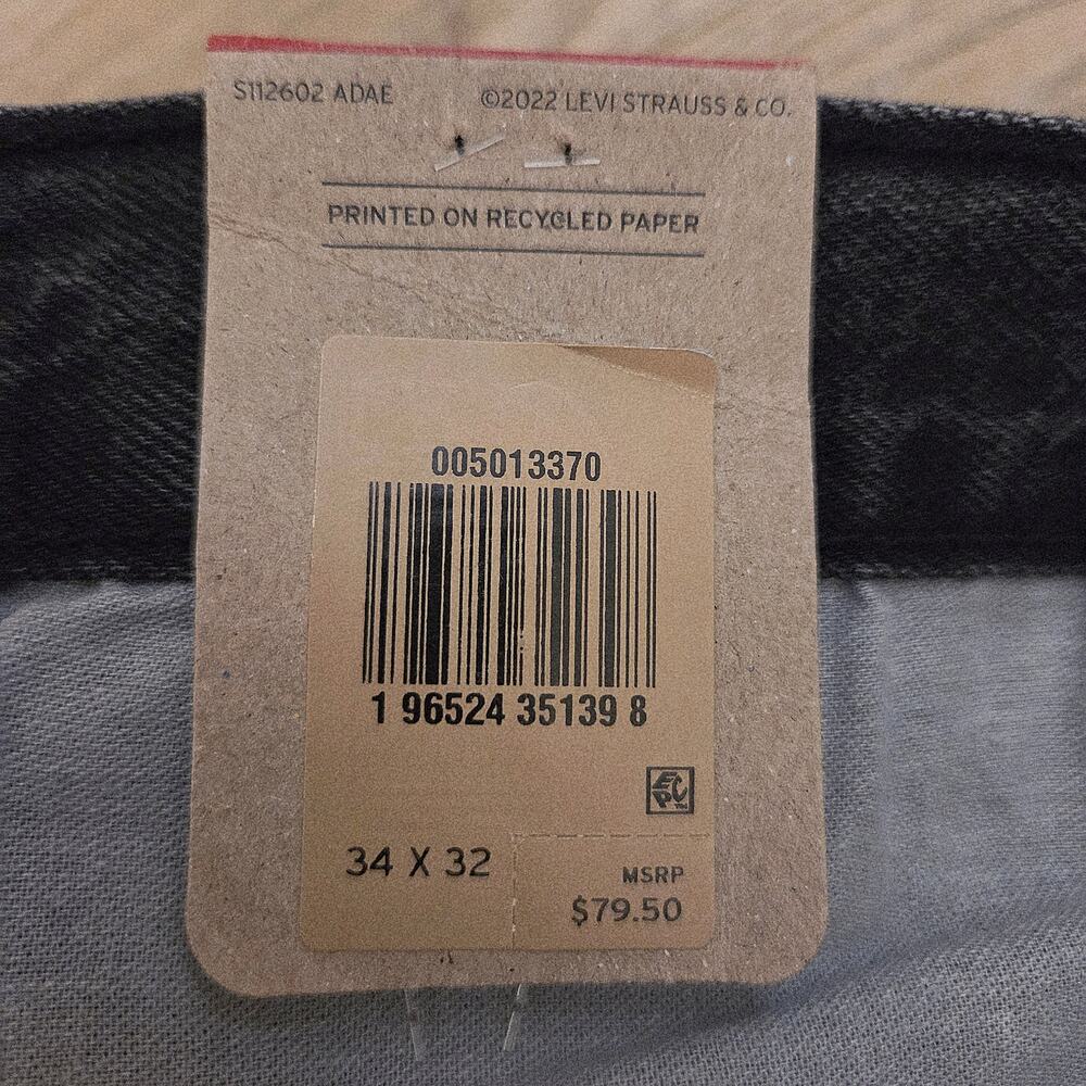 Levi’s 501 Original Fit Straight Leg Button Fly W34 x L32 Iconic Black Jeans - Picture 8 of 8
